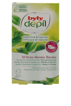 Byly DEPIL mint and green tea facial strips 12 u