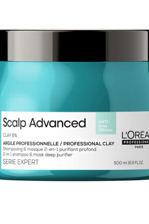 L'orÉal professionnel paris SCALP ADVANCED anti-oiliness 2-in1 shampoo & mask deep purifier clay 500 ml