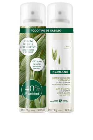 Klorane OAT MILK EXTRA GENTLE DRY SHAMPOO SET 2 x 150 ml