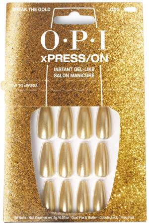 OPI xPRESS/ON Artificial Nails Nail Art #Break the Gold 30 u