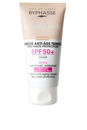 Byphasse Anti-aging FACIAL CREAM with color SPF50+ #medium 50 ml