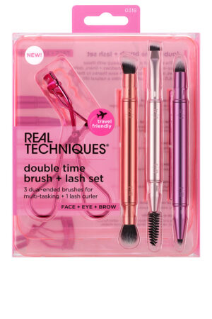 Real techniques DOUBLE TIME BRUSH + LAST CASE 4 pcs