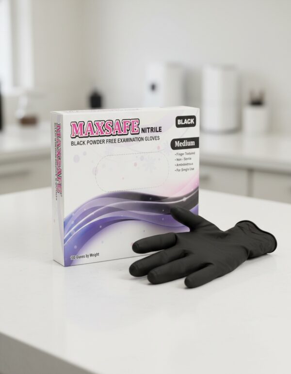 MAXSAFE nitryl gloves size M #black 100 pz