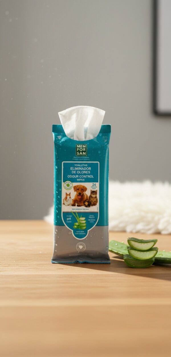 Men for san TOALLITAS MASCOTA eliminador de olores #talco 24 u