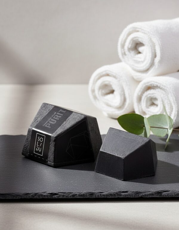 Solidu PURITY, charcoal & tea tree face & body soap bar 65 gr