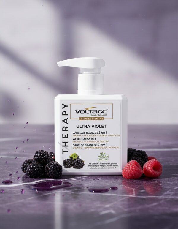 Voltage cosmetics THERAPY ULTRA VIOLET cabellos blancos 2 en 1 champú-mascarilla 500 ml