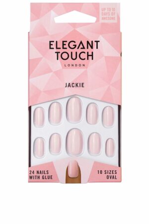 Elegant touch POLISHED COLOUR nails with glue oval #jackie