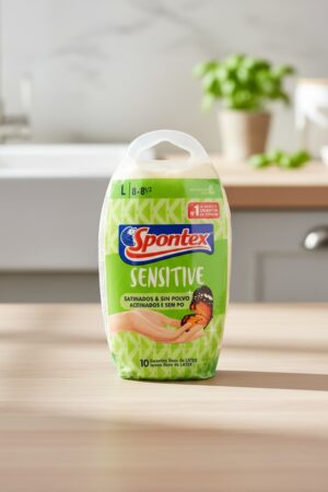 Spontex LATEX SENSITIVE guantes satinados sin polvo talla L