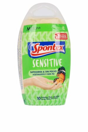 Spontex LATEX SENSITIVE guantes satinados sin polvo talla M 10 u