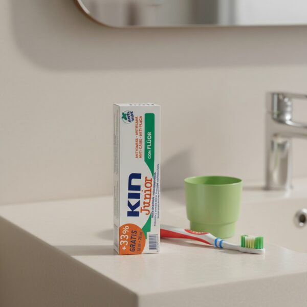 KIN JUNIOR pasta dentífrica anticaries #menta suave 75 + 25 ml