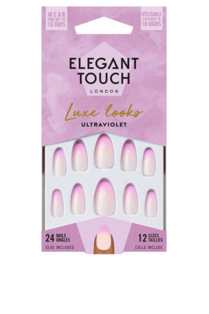 Elegant touch LUXE LOOKS nails with glue short stiletto limited ed #ultra violet