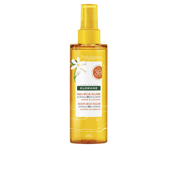 POLYSIANES MONOÏ Y TAMANU BIO solar dry oil SPF30 200 ml