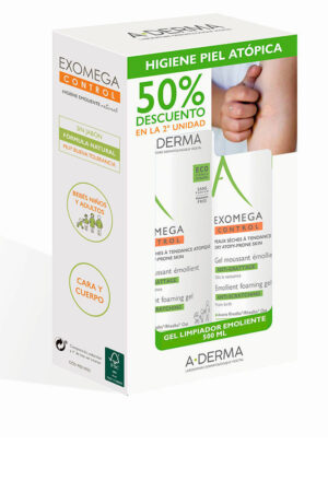 A-derma EXOMEGA CONTROL FOAMING EMOLLIENT GEL SET 2 x 500 ml