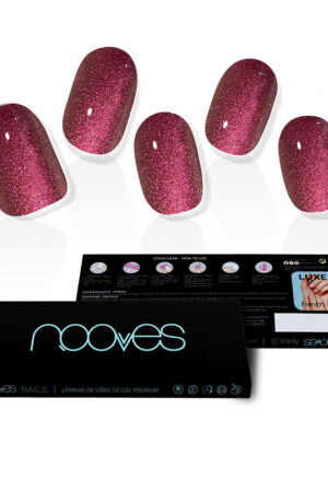 Nooves GEL NAILS ruby claret premium #glam glitter 20 u
