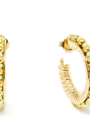 Shabama ETHIOPIA GREEN 2CM earrings #gold glitter 1 u