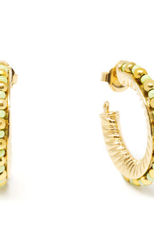 Shabama ETHIOPIA GREEN 3CM earrings #gold glitter 1 u