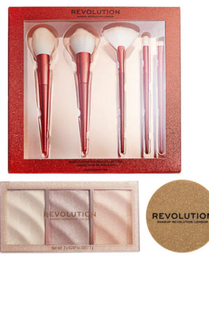 Revolution make up HIGHLIGHTERS & BRUSHES LOT 3 pcs