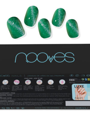 Nooves Jade Glass Premium Glam GEL NAIL SHEETS #cat eye green 20 u