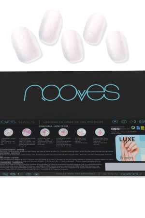 Nooves Premium Perlé GEL NAIL SHEETS luxe cat #pearl white 20 u