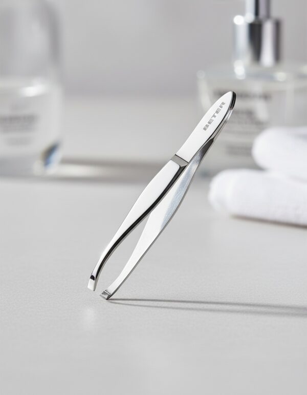 TWEEZERS straight chrome tip 1 unit