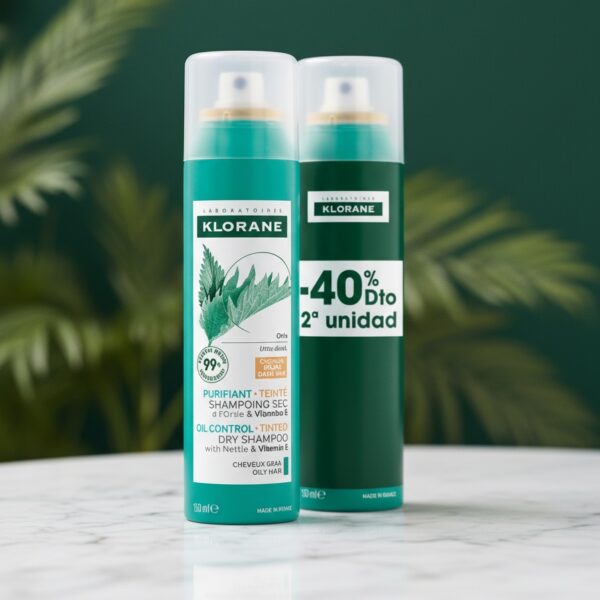 A LA ORTIGA sebum-regulating dry shampoo for brown/dark hair pack 2 x 150 ml