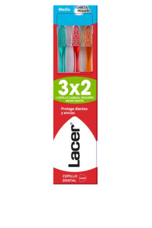 Lacer CEPILLO DENTAL cabezal pequeño medio pack 3 u