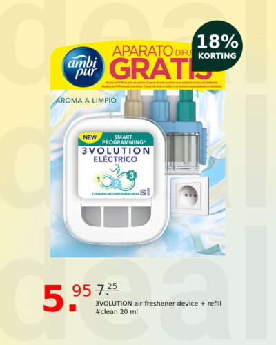 3VOLUTION air freshener device + refill #clean 20 ml