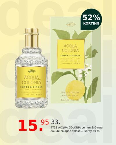 4711 ACQUA COLONIA Lemon & Ginger eau de cologne splash & spray 50 ml