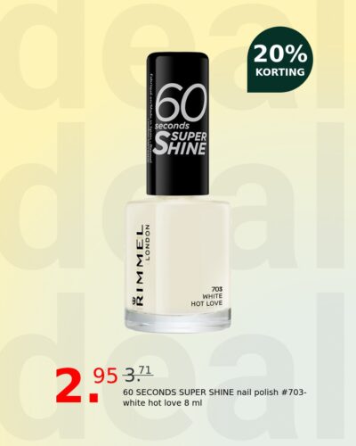 60 SECONDS SUPER SHINE nail polish #703-white hot love 8 ml