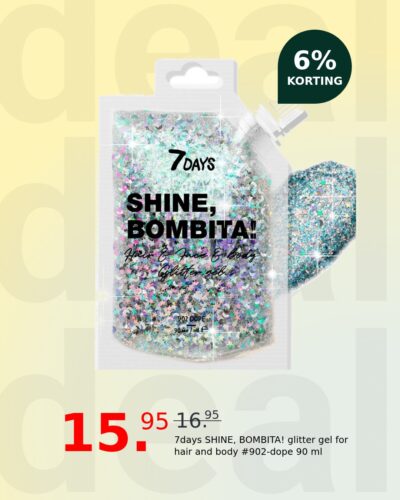 7days SHINE, BOMBITA! glitter gel for hair and body #902-dope 90 ml