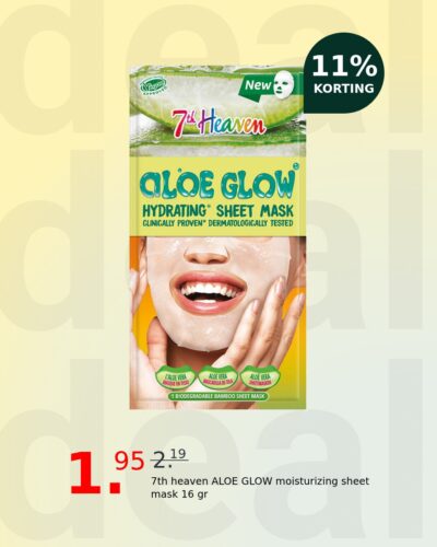 7th heaven ALOE GLOW moisturizing sheet mask 16 gr