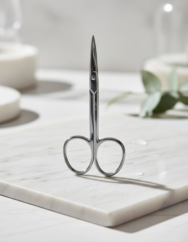 TIJERAS manicura pieles curva cromada 1 pz