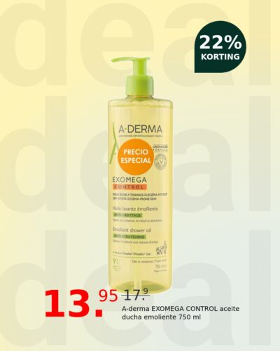 A-derma EXOMEGA CONTROL aceite ducha emoliente 750 ml