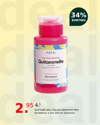 ACETONE NAIL POLISH REMOVER PRO strawberry scent 200 ml dispenser