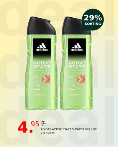 ADIDAS ACTIVE START SHOWER GEL LOT 2 x 400 ml