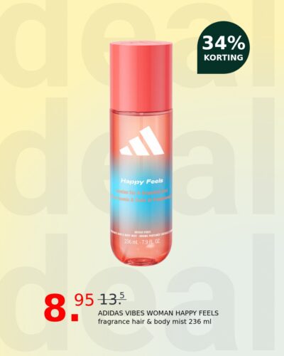 ADIDAS VIBES WOMAN HAPPY FEELS fragrance hair & body mist 236 ml