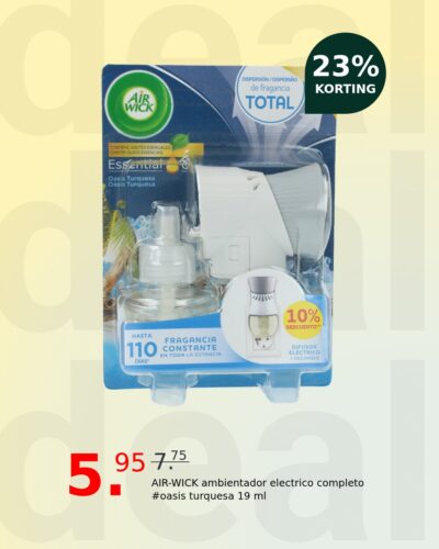 AIR-WICK ambientador electrico completo #oasis turquesa 19 ml