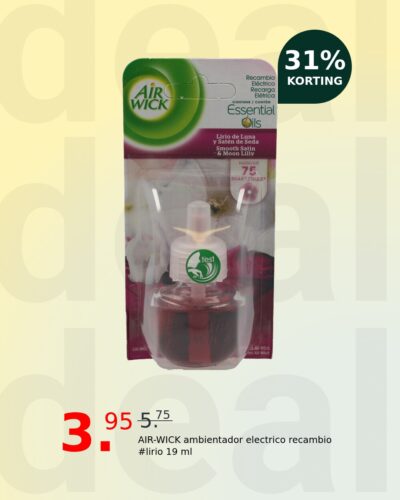 AIR-WICK ambientador electrico recambio #lirio 19 ml