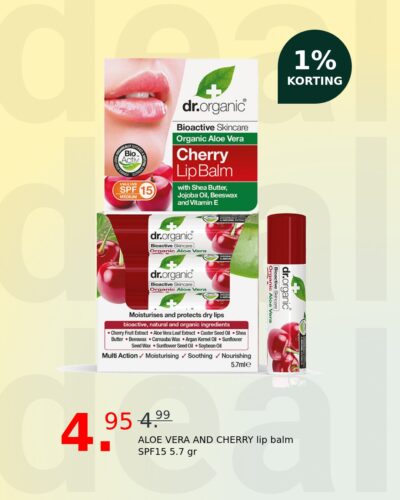 ALOE VERA AND CHERRY lip balm SPF15 5.7 gr