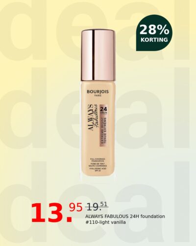 ALWAYS FABULOUS 24H foundation #110-light vanilla