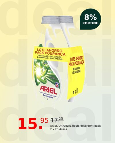 ARIEL ORIGINAL liquid detergent pack 2 x 25 doses