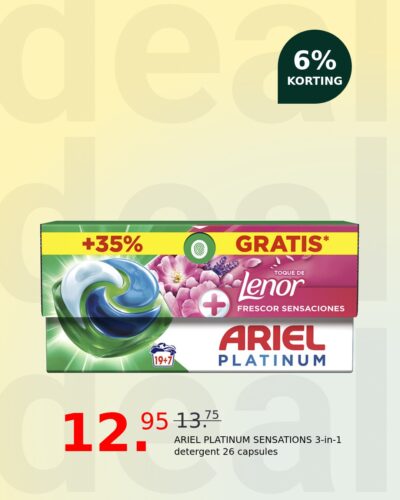 ARIEL PLATINUM SENSATIONS 3-in-1 detergent 26 capsules