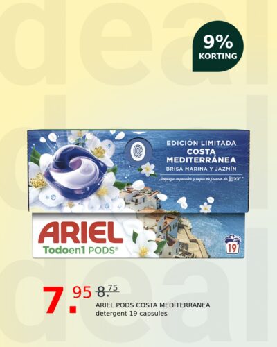 ARIEL PODS COSTA MEDITERRANEA detergent 19 capsules