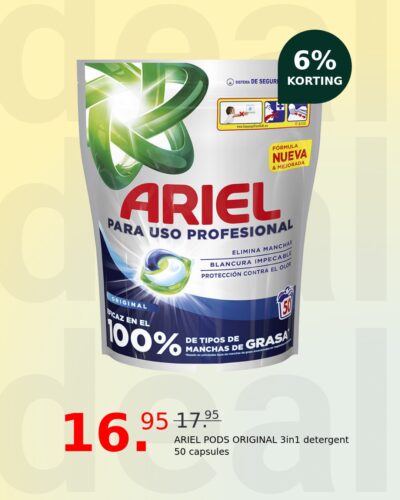 ARIEL PODS ORIGINAL 3in1 detergent 50 capsules