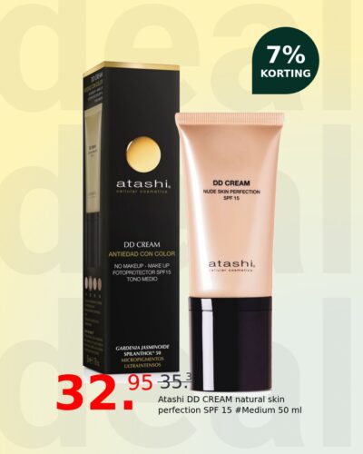 Atashi DD CREAM natural skin perfection SPF 15 #Medium 50 ml