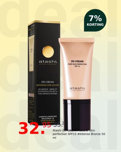 Atashi DD CREAM natural skin perfection SPF15 #Intense Bronze 50 ml