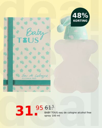 BABY TOUS eau de cologne alcohol free spray 100 ml