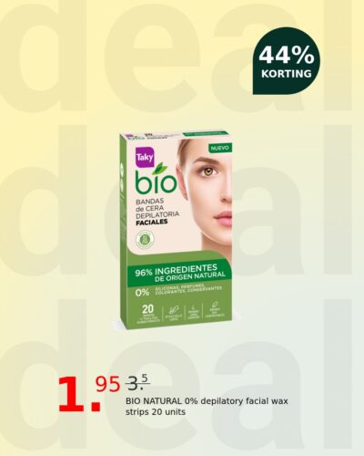 BIO NATURAL 0% depilatory facial wax strips 20 units