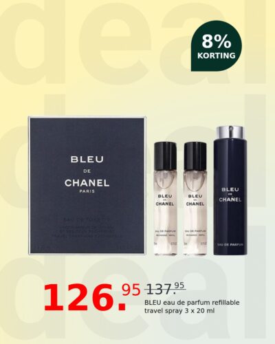BLEU eau de parfum refillable travel spray 3 x 20 ml