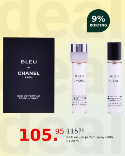 BLEU eau de parfum spray refills 3 x 20 ml